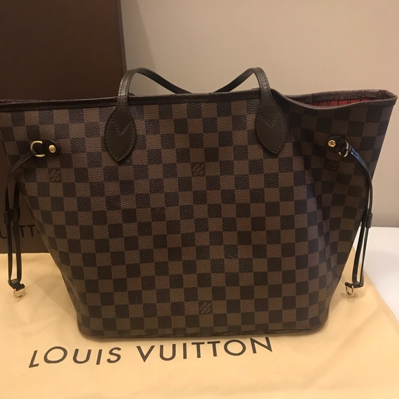 100% AUTHENTIC Louis Vuitton Neverfull MM Damier - Picture 6 of 8